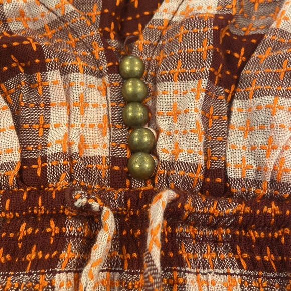 NWT Gingham check wool blend babydoll peplum top pilcro by Anthropologie xs - Picture 5 of 16